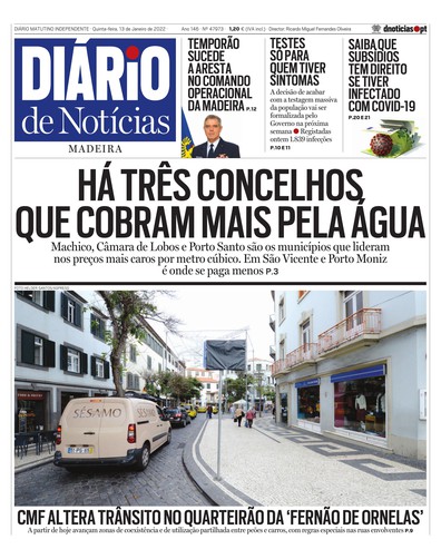 Edição do dia 13 Janeiro 2022 da pubicação Diário de Notícias
