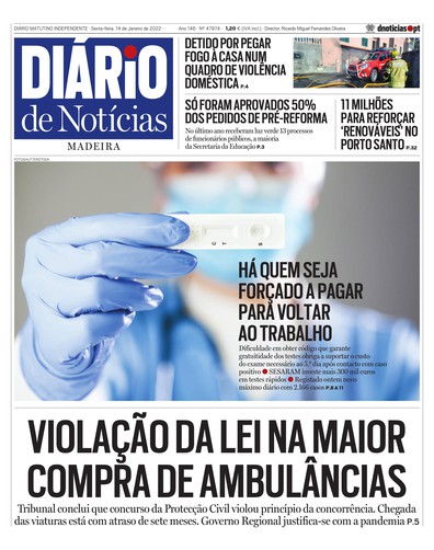Edição do dia 14 Janeiro 2022 da pubicação Diário de Notícias