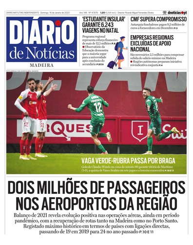 Edição do dia 16 Janeiro 2022 da pubicação Diário de Notícias