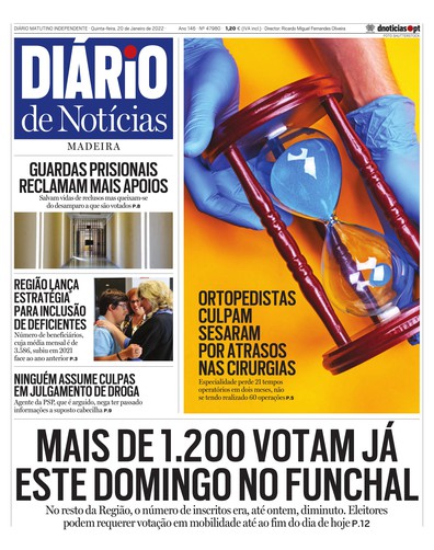 Edição do dia 20 Janeiro 2022 da pubicação Diário de Notícias