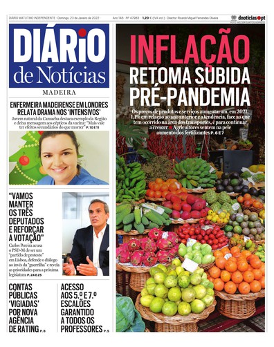 Edição do dia 23 Janeiro 2022 da pubicação Diário de Notícias