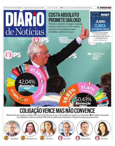 Edição do dia 31 Janeiro 2022 da pubicação Diário de Notícias