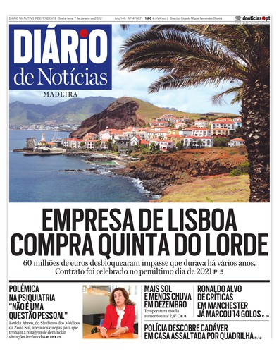 Edição do dia 7 Janeiro 2022 da pubicação Diário de Notícias