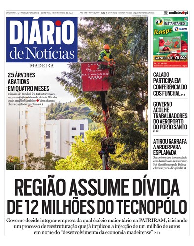 Edição do dia 18 Fevereiro 2022 da pubicação Diário de Notícias