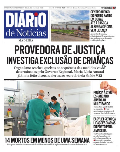Edição do dia 5 Fevereiro 2022 da pubicação Diário de Notícias