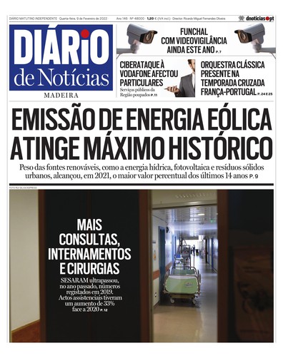 Edição do dia 9 Fevereiro 2022 da pubicação Diário de Notícias