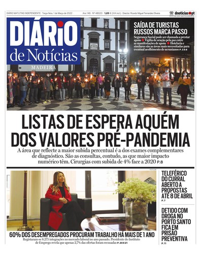 Edição do dia 1 Março 2022 da pubicação Diário de Notícias