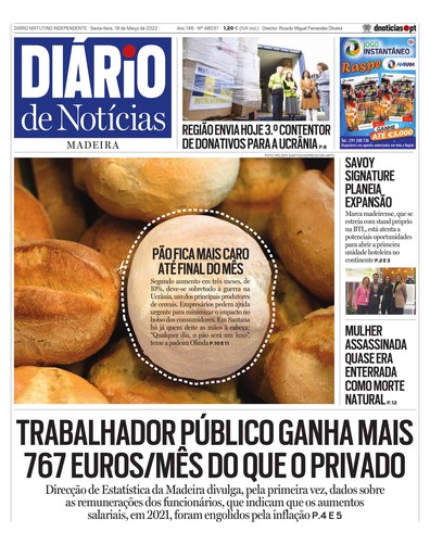Edição do dia 18 Março 2022 da pubicação Diário de Notícias
