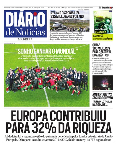 Edição do dia 30 Março 2022 da pubicação Diário de Notícias