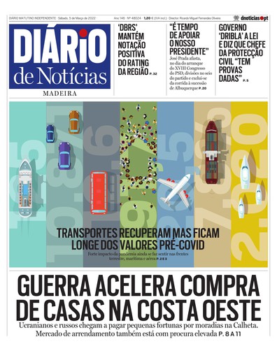 Edição do dia 5 Março 2022 da pubicação Diário de Notícias