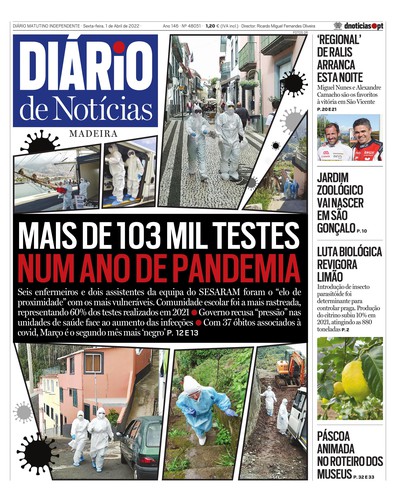 Edição do dia 1 Abril 2022 da pubicação Diário de Notícias