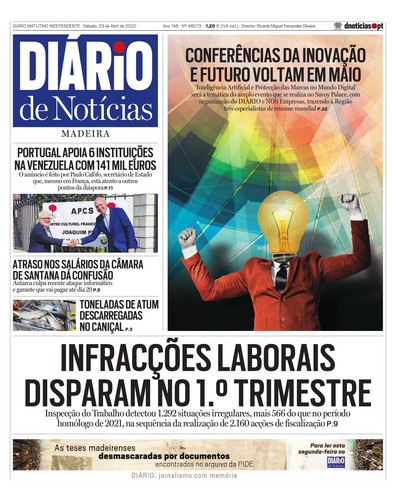 Edição do dia 23 Abril 2022 da pubicação Diário de Notícias