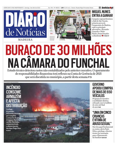 Edição do dia 3 Abril 2022 da pubicação Diário de Notícias