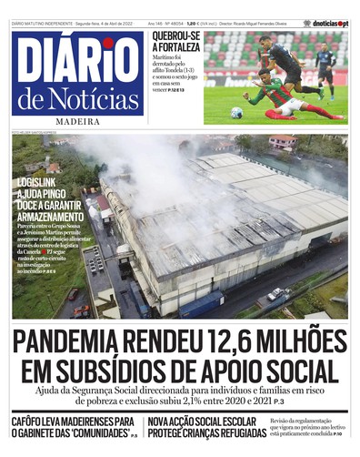 Edição do dia 4 Abril 2022 da pubicação Diário de Notícias