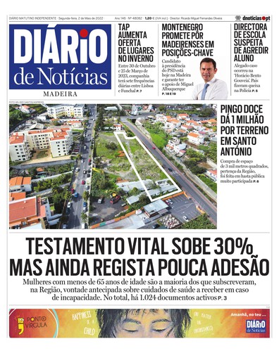 Edição do dia 2 Maio 2022 da pubicação Diário de Notícias