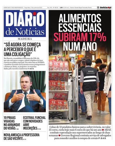Edição do dia 21 Junho 2022 da pubicação Diário de Notícias