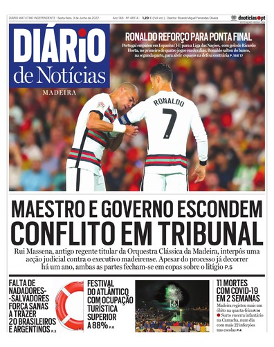 Edição do dia 3 Junho 2022 da pubicação Diário de Notícias