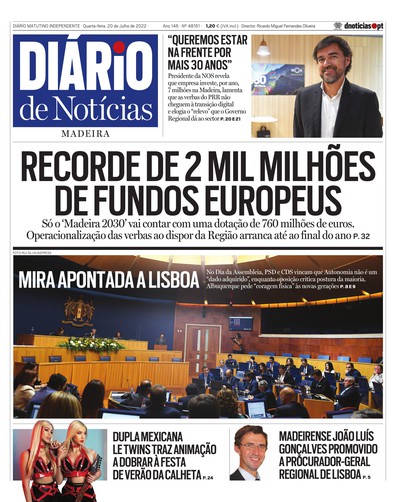 Edição do dia 20 Julho 2022 da pubicação Diário de Notícias