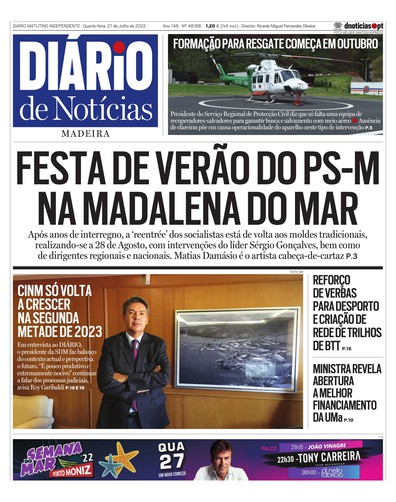 Edição do dia 27 Julho 2022 da pubicação Diário de Notícias