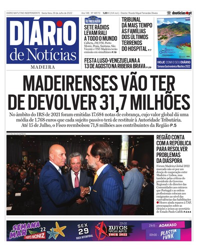 Edição do dia 29 Julho 2022 da pubicação Diário de Notícias