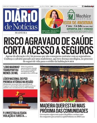 Edição do dia 3 Julho 2022 da pubicação Diário de Notícias