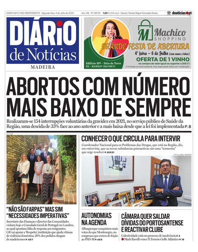 Edição do dia 4 Julho 2022 da pubicação Diário de Notícias