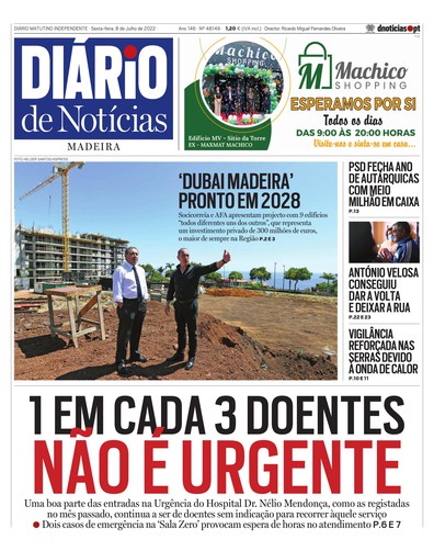 Edição do dia 8 Julho 2022 da pubicação Diário de Notícias
