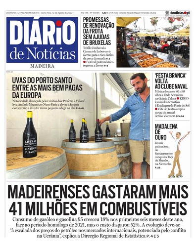 Edição do dia 12 Agosto 2022 da pubicação Diário de Notícias