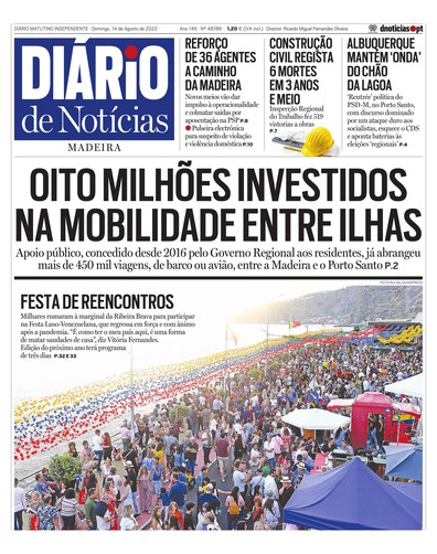 Edição do dia 14 Agosto 2022 da pubicação Diário de Notícias