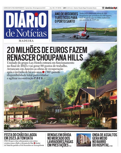 Edição do dia 18 Agosto 2022 da pubicação Diário de Notícias