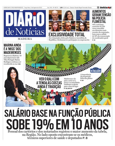 Edição do dia 2 Agosto 2022 da pubicação Diário de Notícias