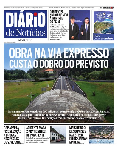 Edição do dia 20 Agosto 2022 da pubicação Diário de Notícias