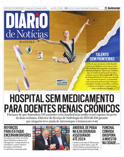 Edição do dia 24 Agosto 2022 da pubicação Diário de Notícias