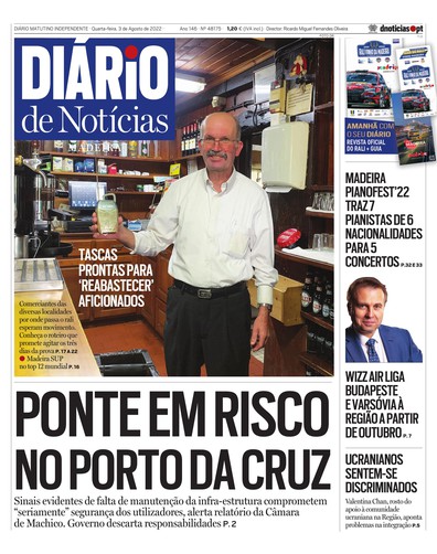 Edição do dia 3 Agosto 2022 da pubicação Diário de Notícias