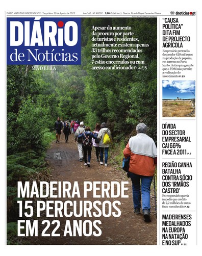 Edição do dia 30 Agosto 2022 da pubicação Diário de Notícias
