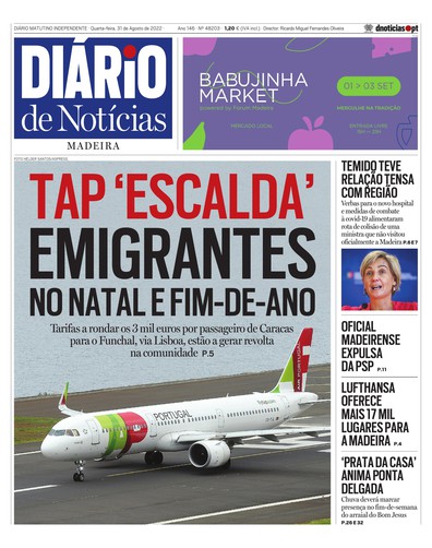 Edição do dia 31 Agosto 2022 da pubicação Diário de Notícias