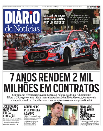 Edição do dia 5 Agosto 2022 da pubicação Diário de Notícias