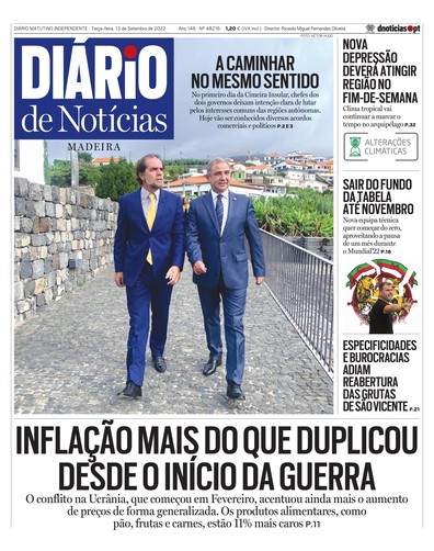 Edição do dia 13 Setembro 2022 da pubicação Diário de Notícias