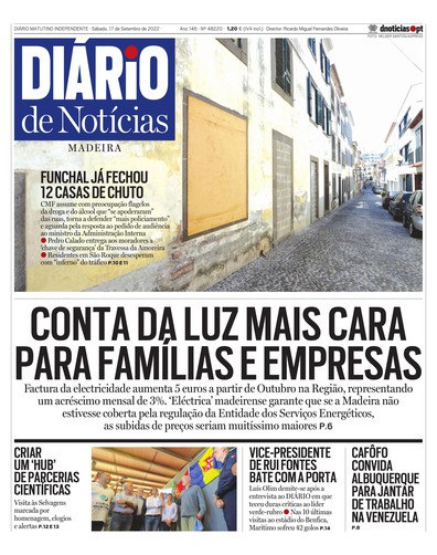Edição do dia 17 Setembro 2022 da pubicação Diário de Notícias