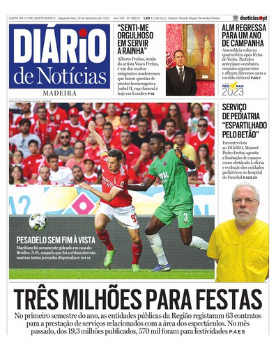 Edição do dia 19 Setembro 2022 da pubicação Diário de Notícias