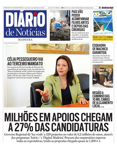 Edição do dia 2 Setembro 2022 da pubicação Diário de Notícias