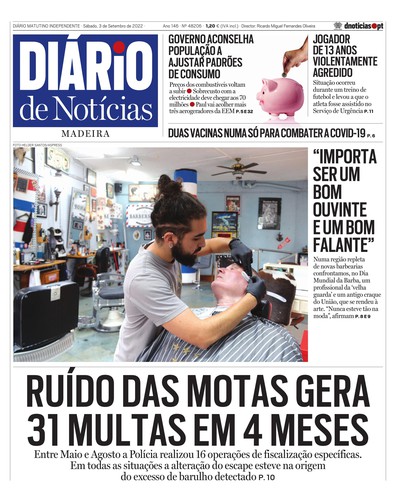 Edição do dia 3 Setembro 2022 da pubicação Diário de Notícias