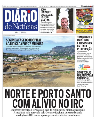 Edição do dia 8 Setembro 2022 da pubicação Diário de Notícias