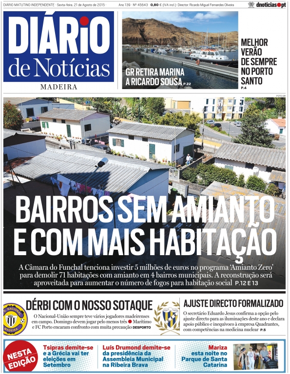 Edição do dia 21 Agosto 2015 da pubicação Diário de Notícias