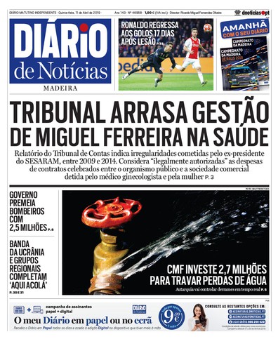 Edição do dia 11 Abril 2019 da pubicação Diário de Notícias